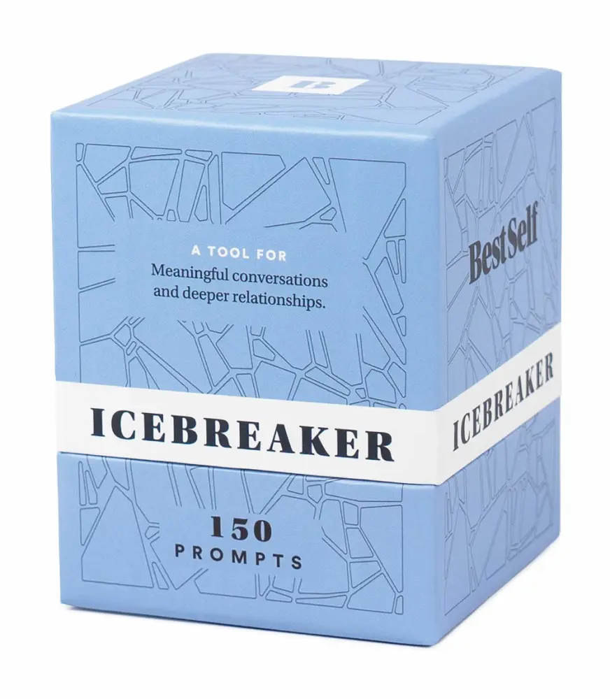 BestSelf Icebreaker Deck - Engaging Icebreaker Game with 150 Conversation Cards Prompts to Create Real Conversations for Friends, Coworkers, Family, Dates, Quality Conversation Cards