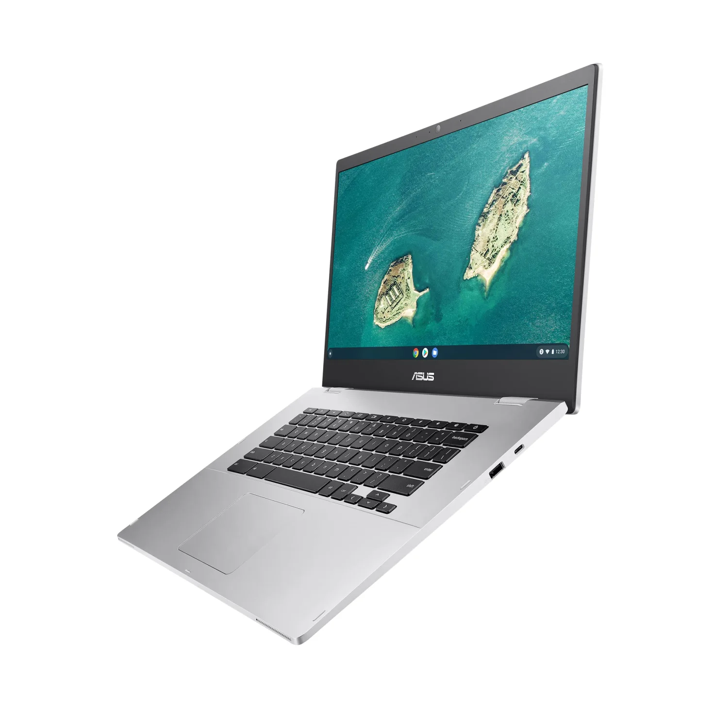ASUS CX1500CNA-AS84F Chromebook CX1, 15.6" Full HD NanoEdge Display, Intel Celeron N3350 Processor, 64GB eMMC Storage, 8GB RAM, Chrome OS, Transparent Silver, CX1500CNA-AS84F