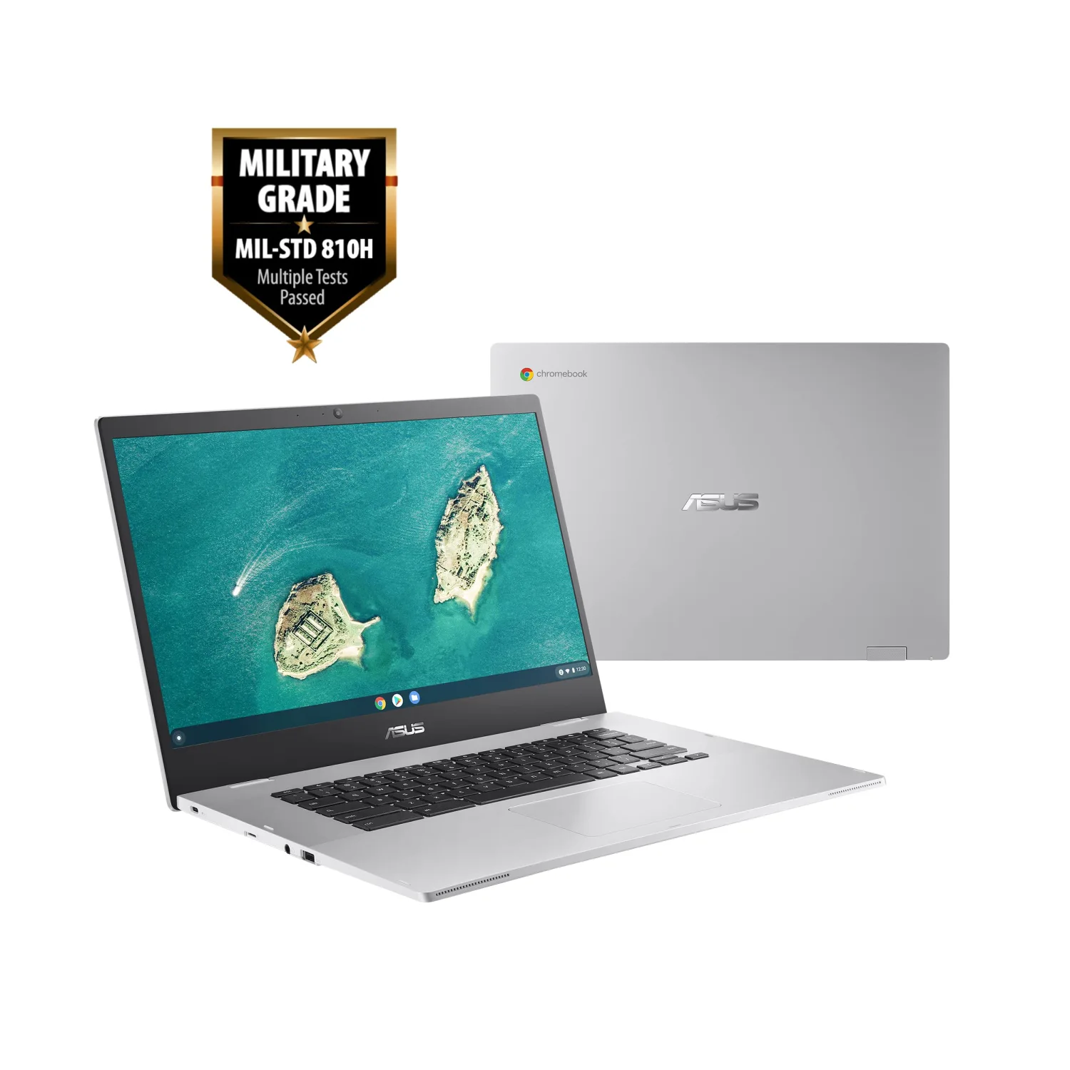 ASUS CX1500CNA-AS84F Chromebook CX1, 15.6" Full HD NanoEdge Display, Intel Celeron N3350 Processor, 64GB eMMC Storage, 8GB RAM, Chrome OS, Transparent Silver, CX1500CNA-AS84F