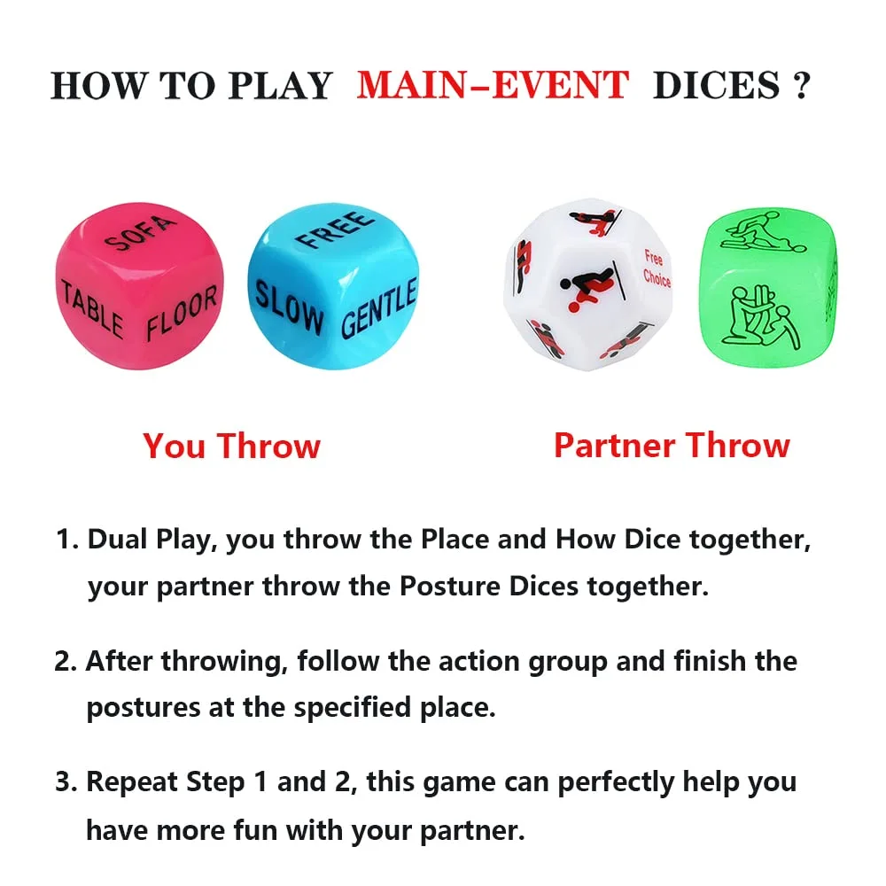 Funny Date Night Dice for Couples Valentine's Day Gift for Women Men Decider Dice Couple Game Dice for Girlfriend Boyfriend Wedding Anniversary Christmas Birthday Gifts 127-Style68