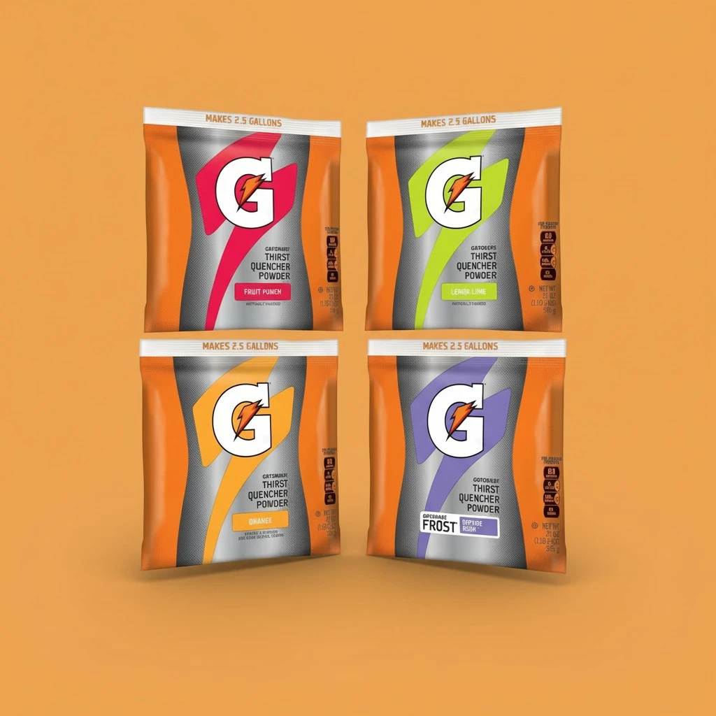 Gatorade Thirst Quencher Powder, 4 Flavor Variety Pack, 21oz Pouches (Pack of 32)