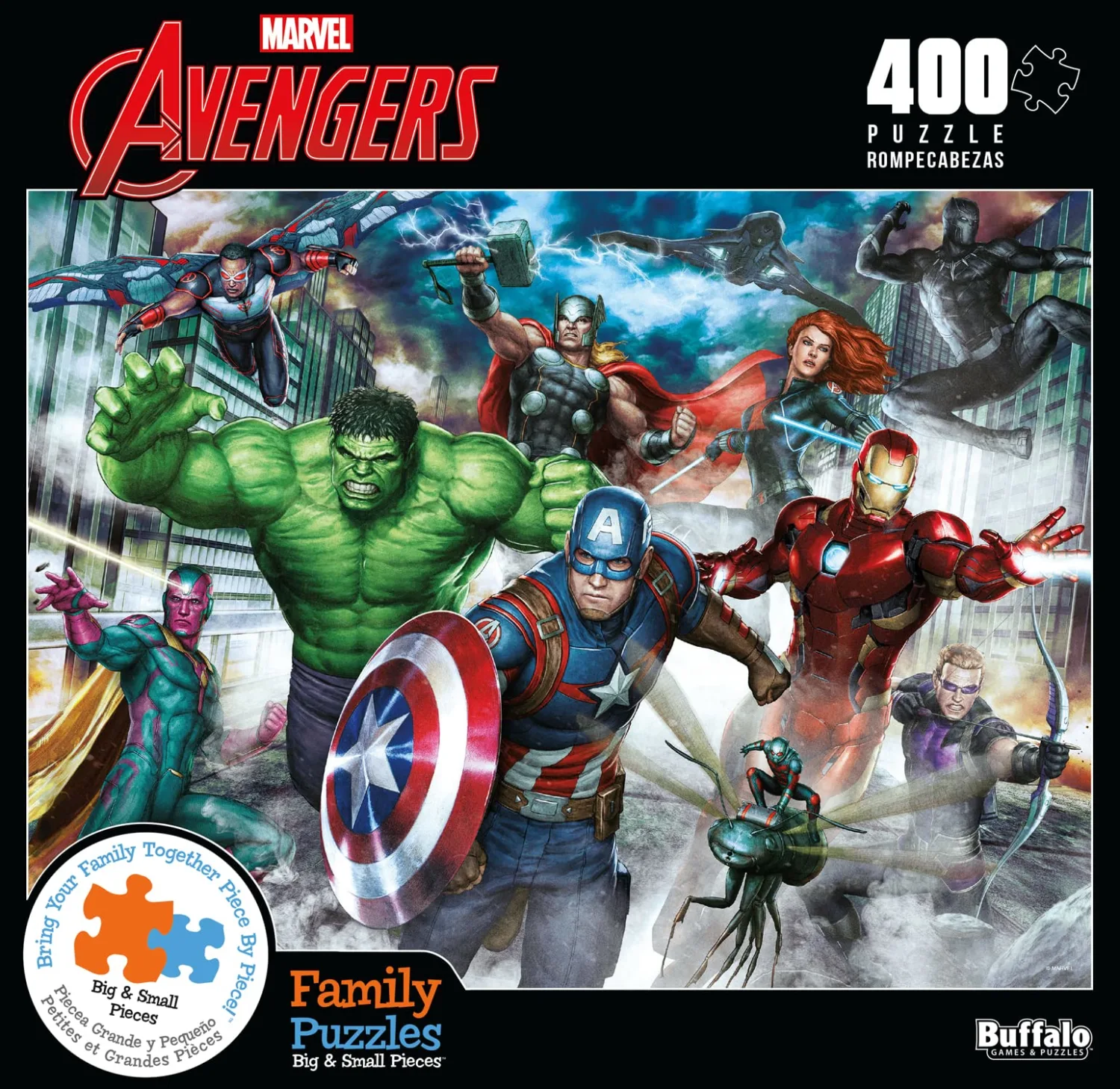 Buffalo Games - Marvel - Assemble! - 400 Piece Jigsaw Puzzle for Families Challenging Puzzle Perfect for Family Time - 400 Piece Finished Size is 21.25 x 15.00