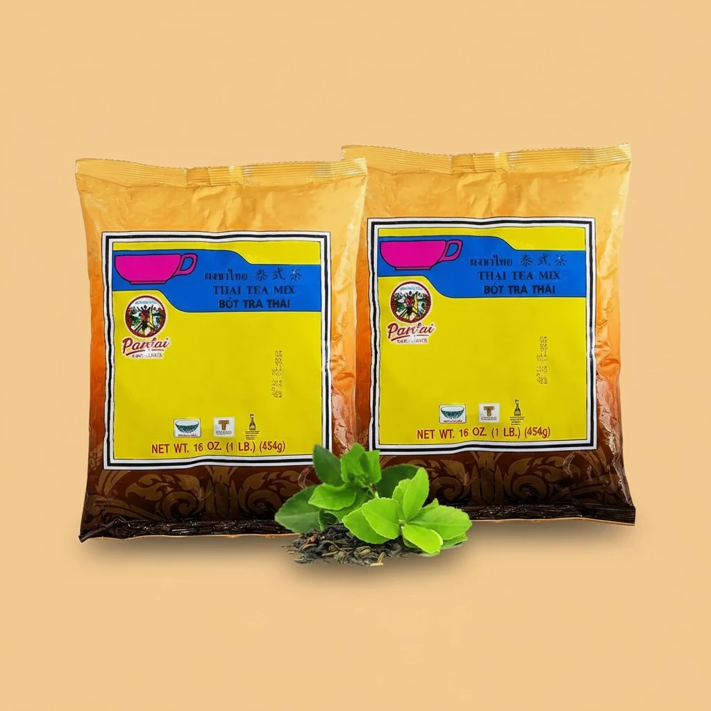 Thai Iced Tea Mix, Traditional Restaurant Style, 16 oz. (Pack of 2)