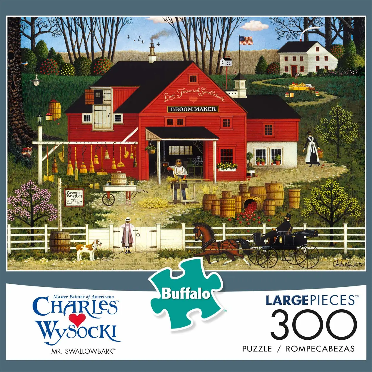 Buffalo Games - Charles Wysocki - Mr. Swallowbark - 300 Large Piece Jigsaw Puzzle for Adults Challenging Puzzle Perfect for Game Nights - Finished Puzzle Size is 21.25 x 15.00