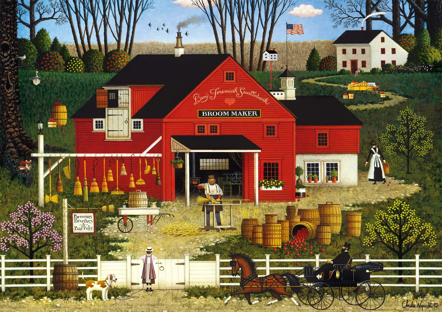 Buffalo Games - Charles Wysocki - Mr. Swallowbark - 300 Large Piece Jigsaw Puzzle for Adults Challenging Puzzle Perfect for Game Nights - Finished Puzzle Size is 21.25 x 15.00