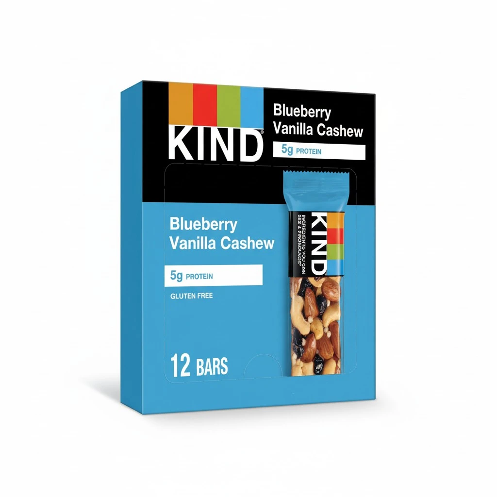 KIND Bars, Blueberry Vanilla & Cashew, Gluten Free, Low Sugar, 1.4oz, 12 Count