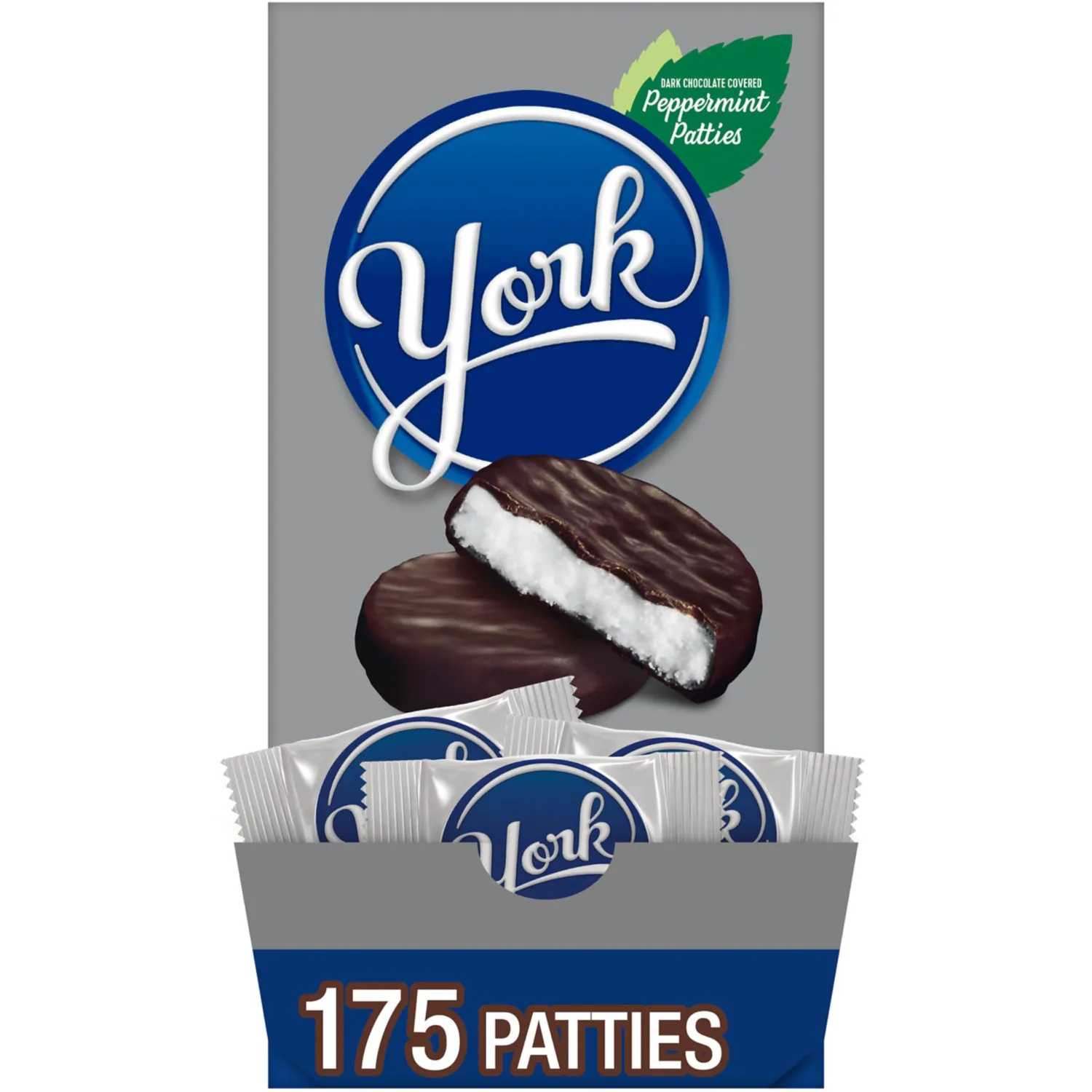 YORK Dark Chocolate Peppermint Patties, Candy Bulk Box, 84 oz (175 Pieces)