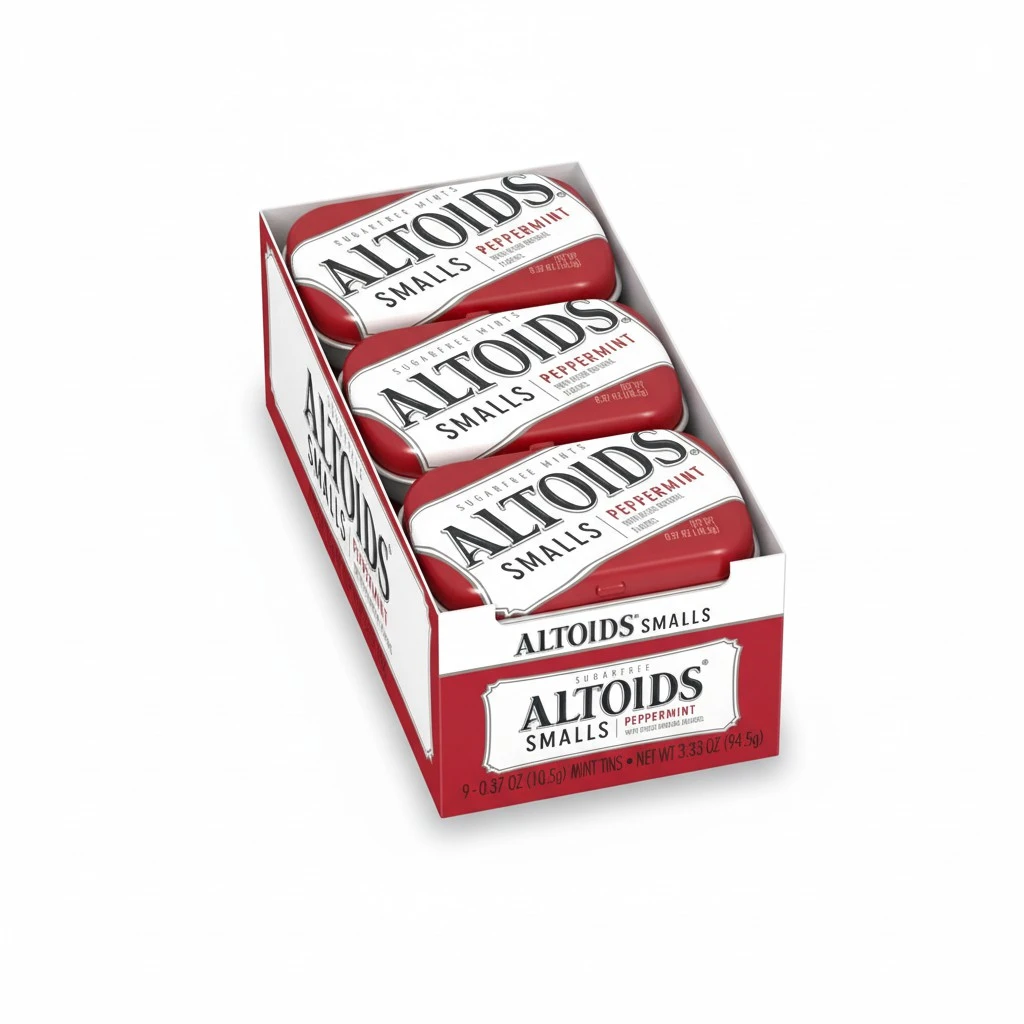 ALTOIDS Sugar-Free Mints - ALTOIDS Smalls Peppermint Breath Mints, 0.37 Ounce Tin, Pack of 9 - Altoid Breath Mint