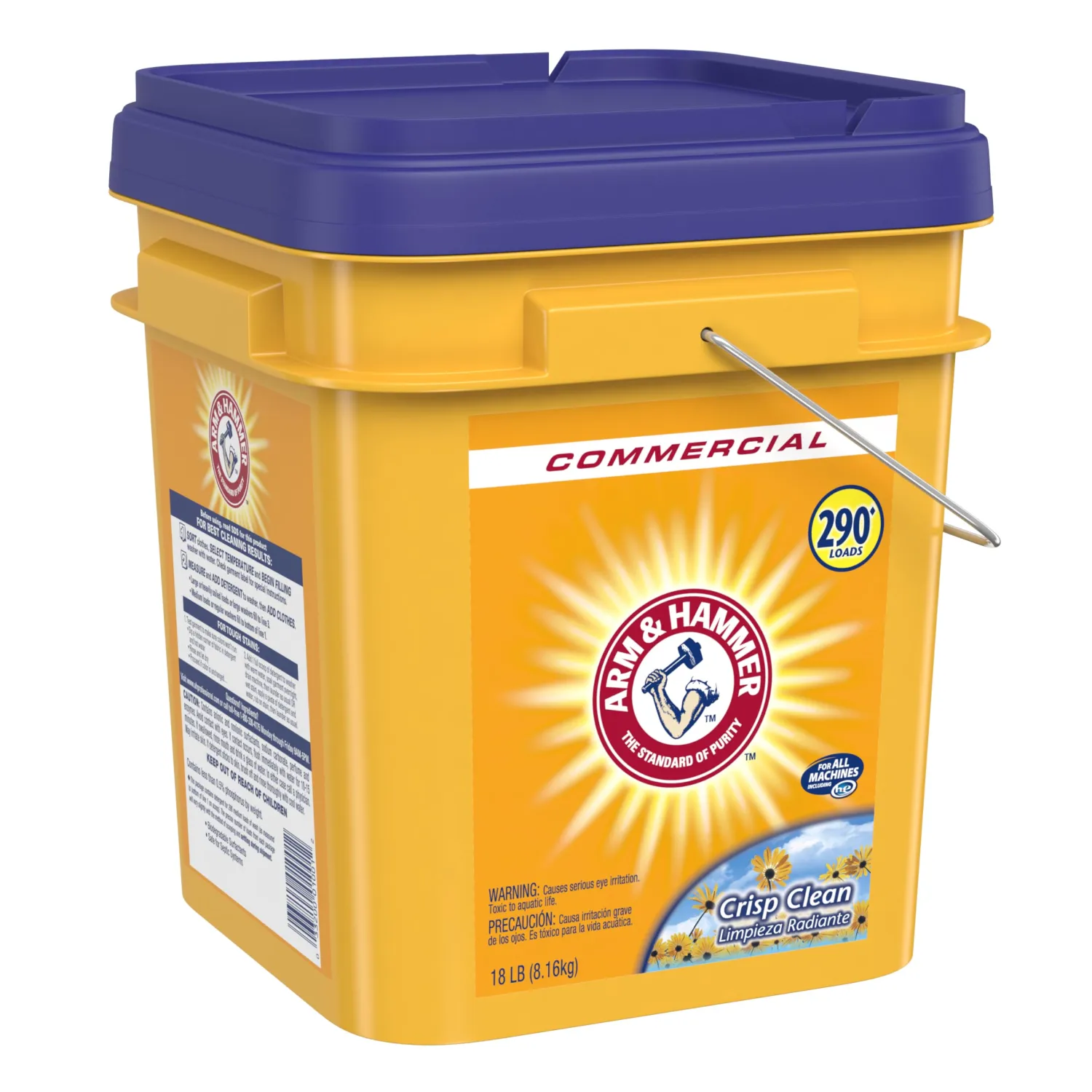 Arm & Hammer 33200-01001 Powder Laundry Detergent, Crisp Clean, 18lb Pail