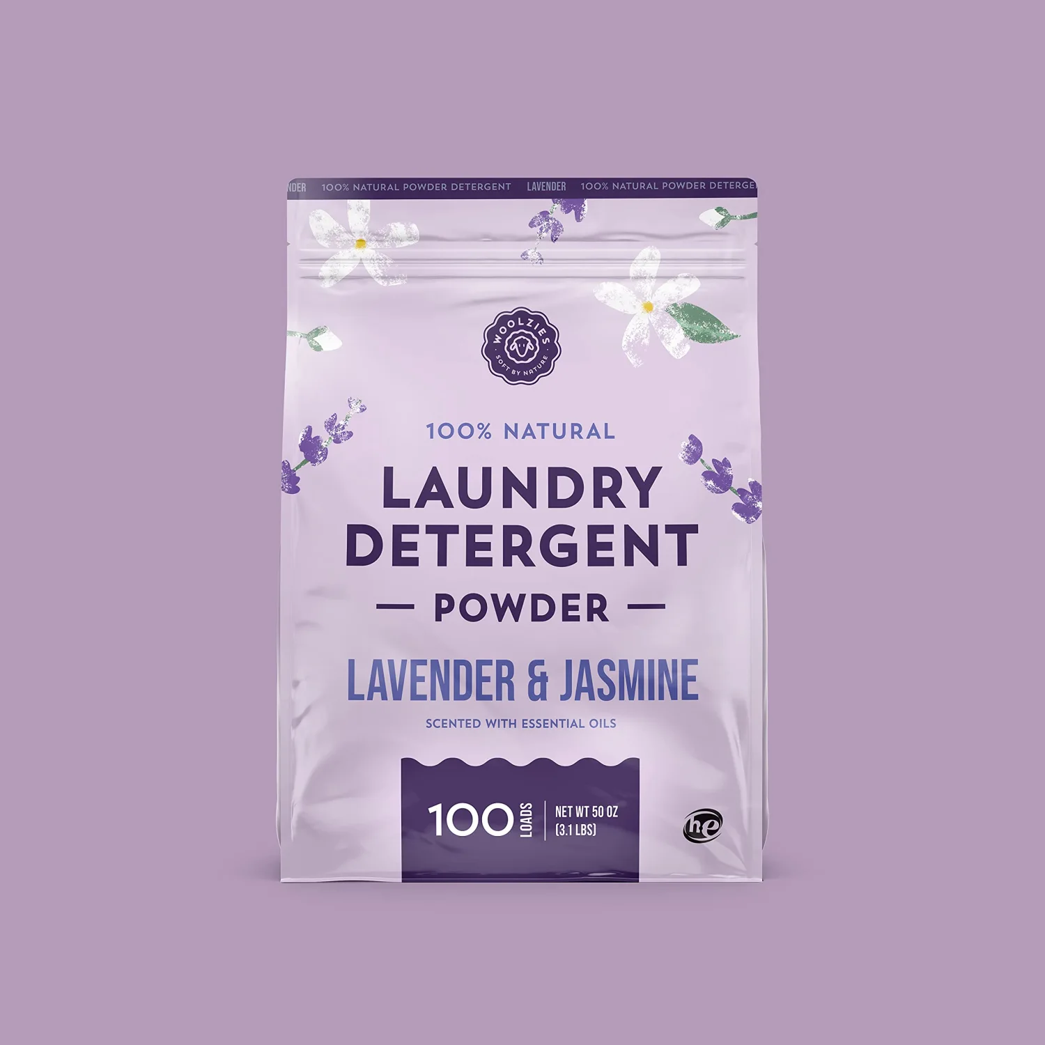 Woolzies 100% Natural Laundry Powder Detergent Soap Scented with Pure Essential Oils Extra Strength Biodegradable Formula, Safe for Sensitive Skin 100 Loads