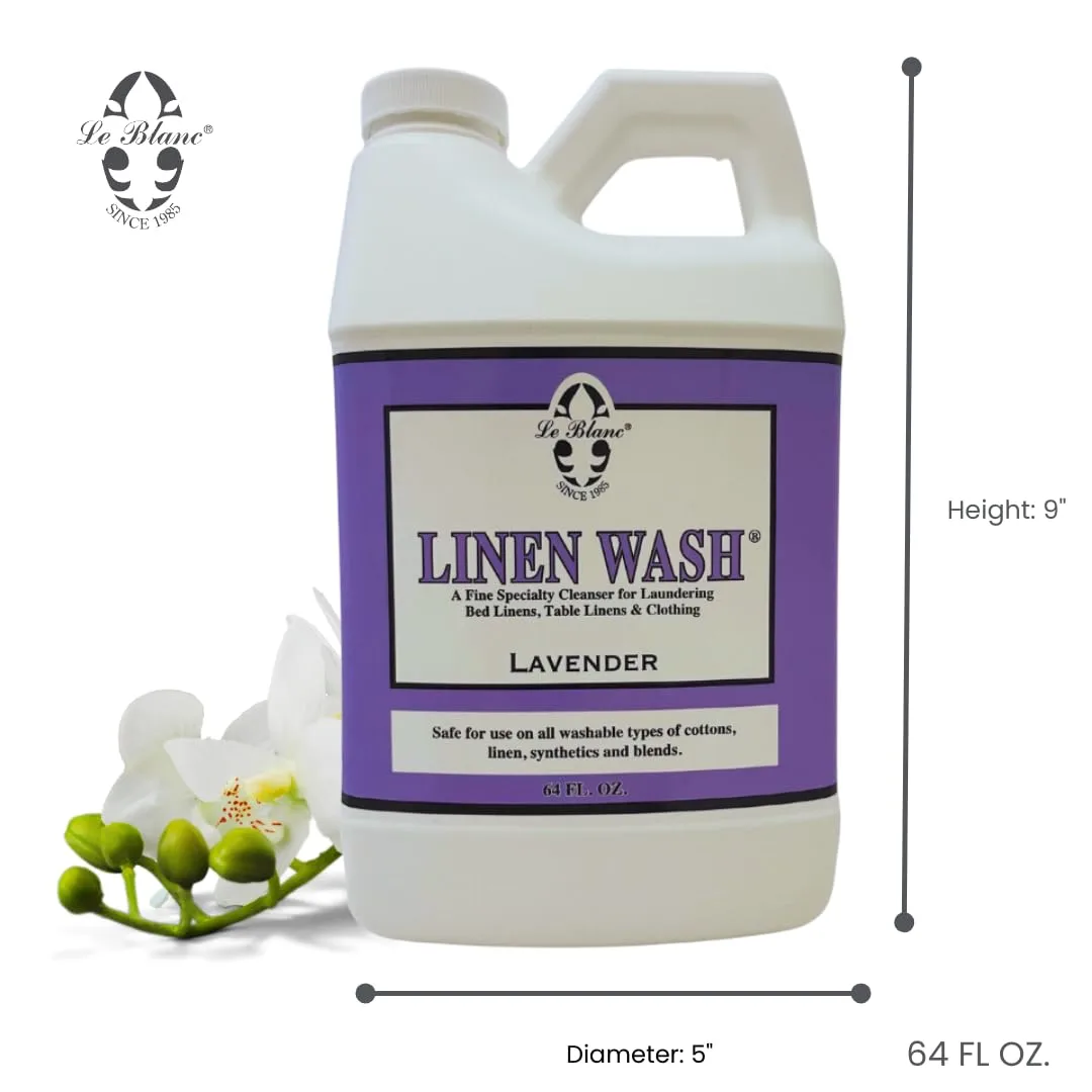 Le Blanc® Lavender Linen Wash® – Luxury Laundry Cleanser for Bed & Table Linens- 64 oz. (1 pack)