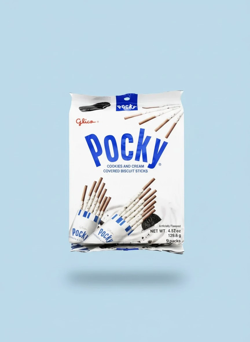 Glico Cookie And Cream Covered Cocoa Biscuit Sticks, 4.57 Ounce