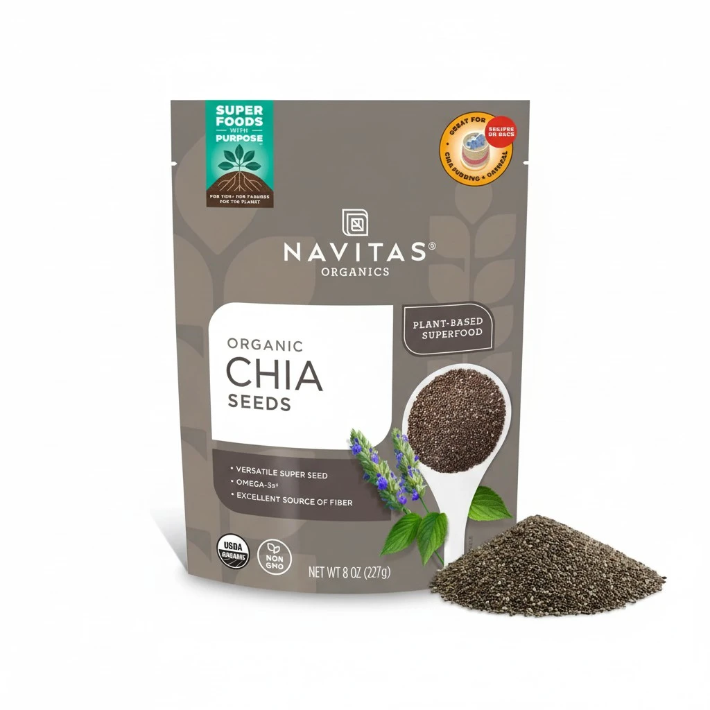 Navitas Organics Chia Seeds, 8 oz. Bag, 19 Servings - Organic, Non-GMO, Gluten-Free