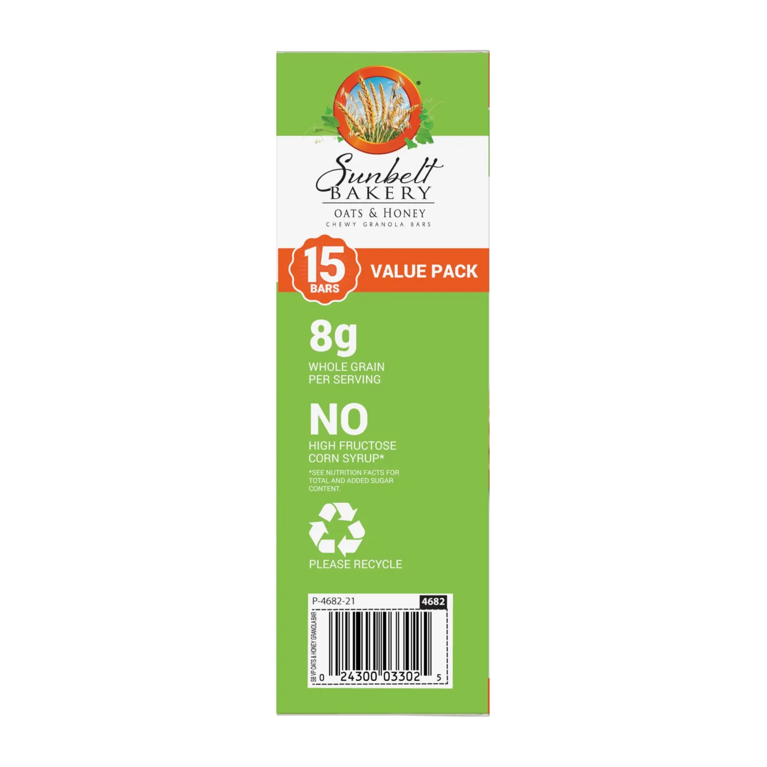 Sunbelt Bakery Oats & Honey Chewy Granola Bars, 14.26 Oz. 15 Count (Box of 1)