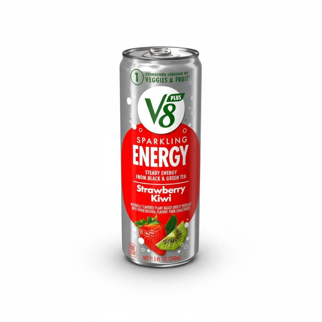V8 +SPARKLING ENERGY Strawberry Kiwi Energy Drink, Made With Real Vegetable And Fruit Juices, 11.5 FL OZ Can (Pack Of 12)