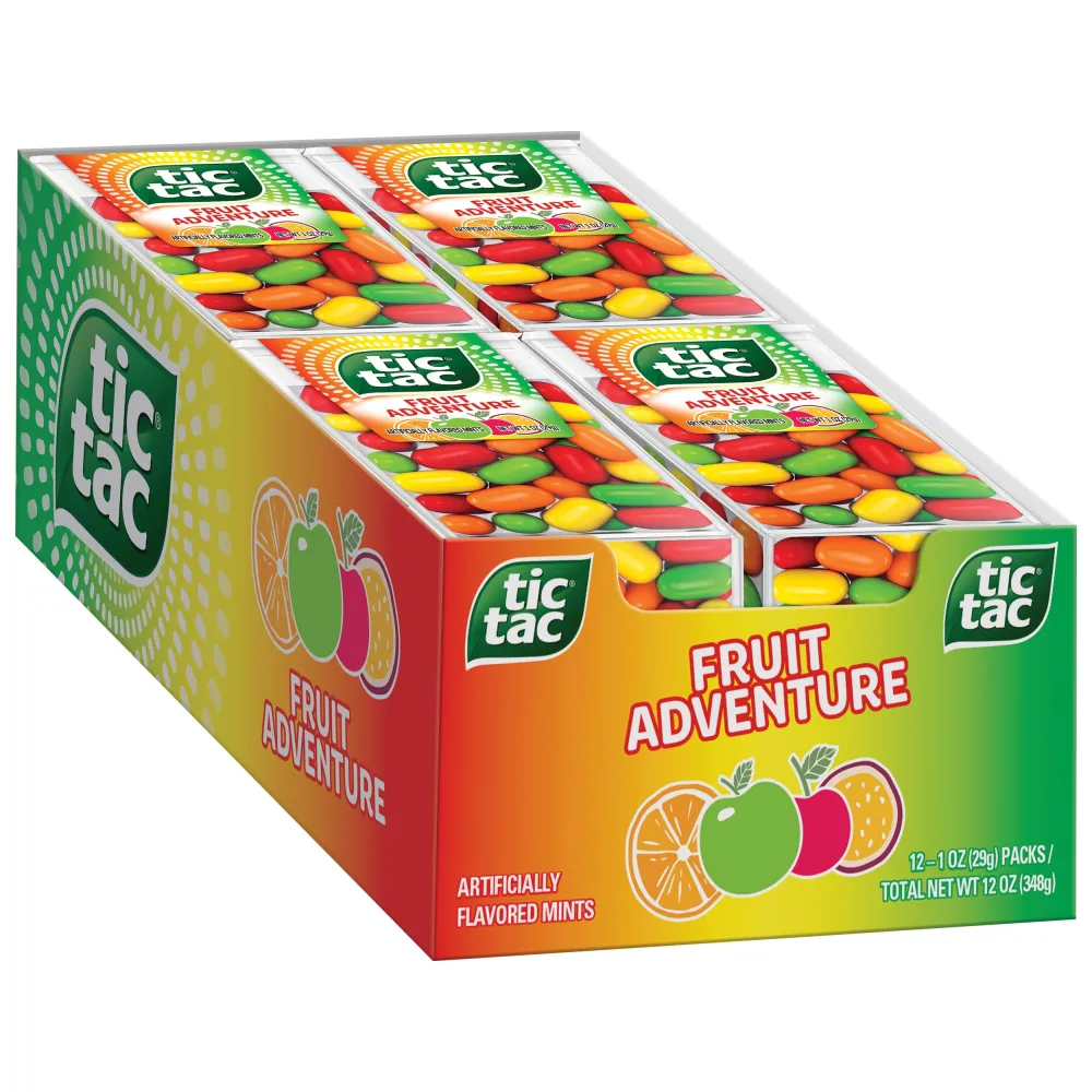 Tic Tac, Fruit Adventure Mints, Bulk 12 Pack, On-The-Go Refreshment, 1 Oz Each