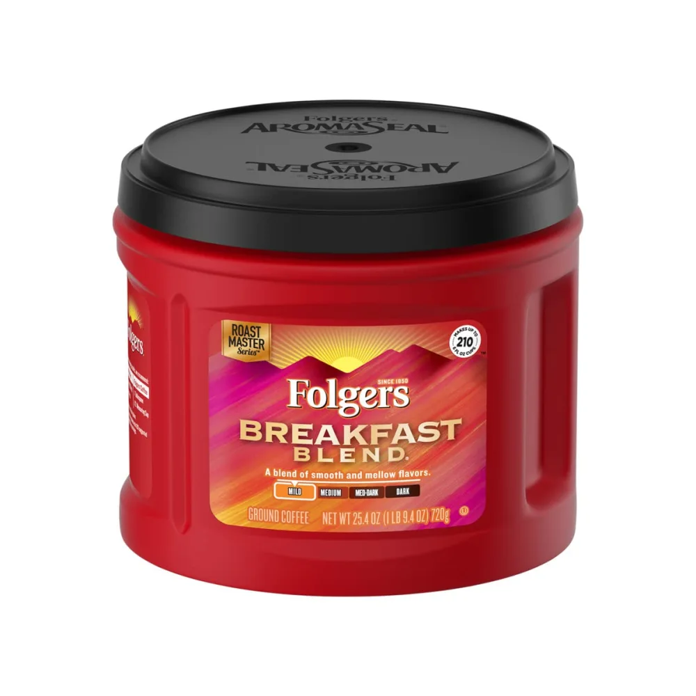 Folgers Breakfast Blend Mild Roast Ground Coffee, 25.4 Ounces