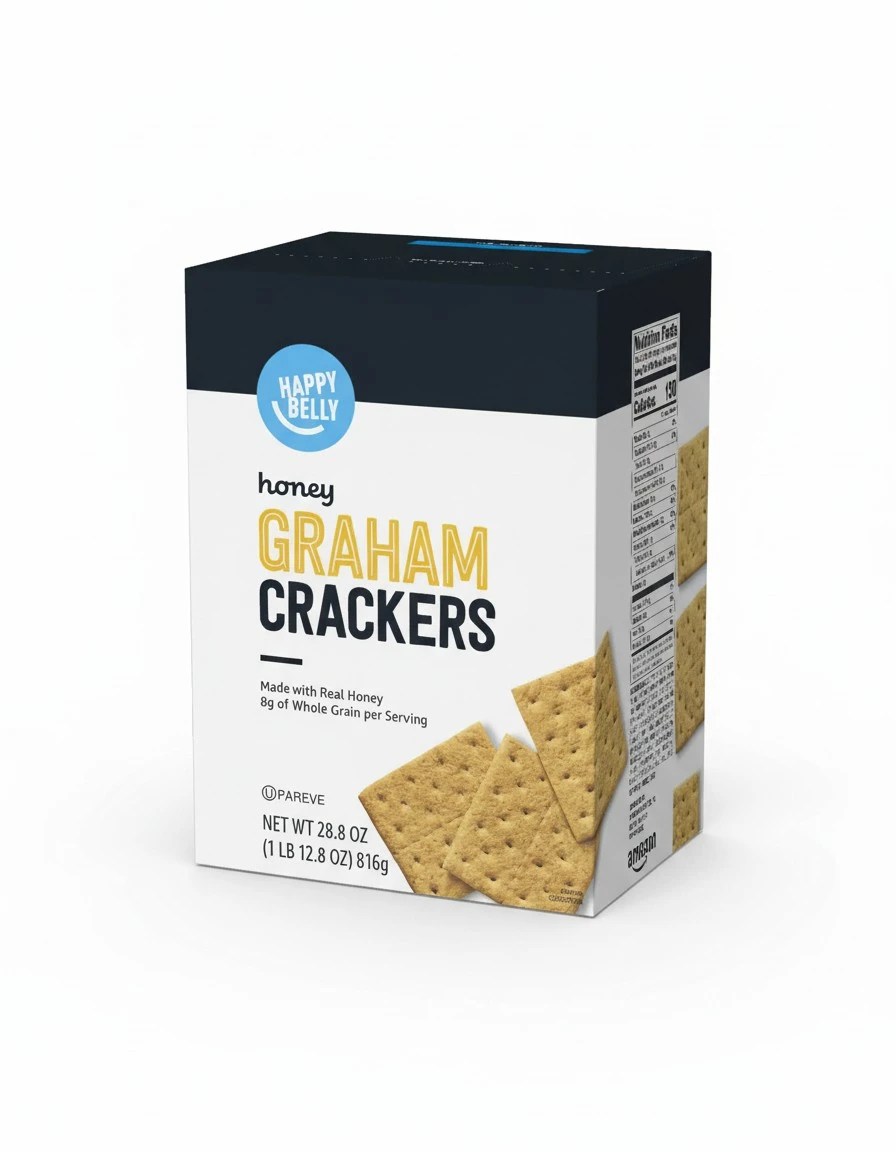 Amazon Brand - Happy Belly Honey Graham Crackers, 1.8 pound (Pack of 1)