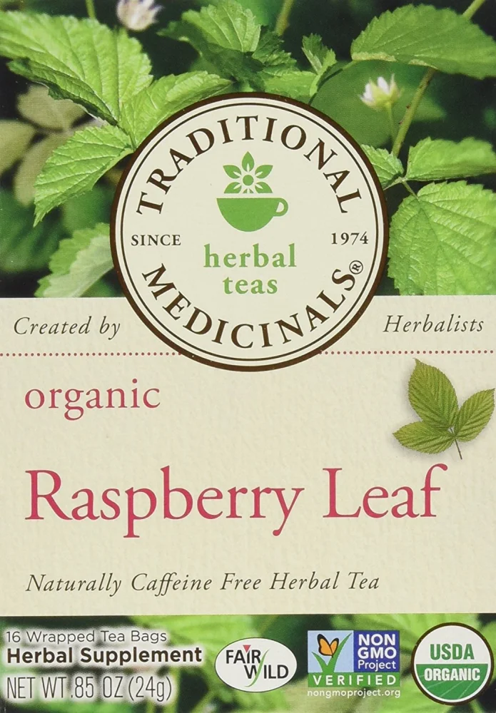 Traditional Medicinals Organic Raspberry Leaf Herbal Tea Caffeine Free, 16 ct. (Pack Of 3)