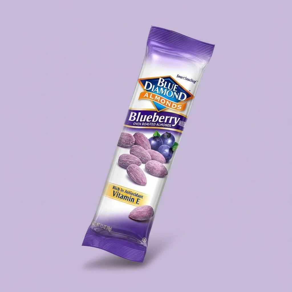 Blue Diamond Almonds, Blueberry Flavored Snack Nuts, Single Serve Bags (1.5 Oz. Tubes, Pack of 12)