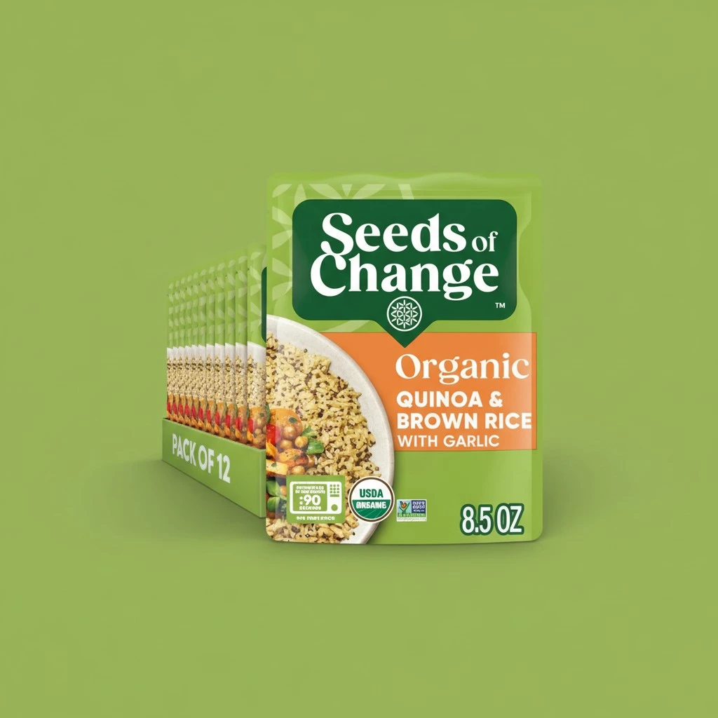 SEEDS OF CHANGE Organic Quinoa & Brown Rice 8.5 Ounce (Pack of 12)