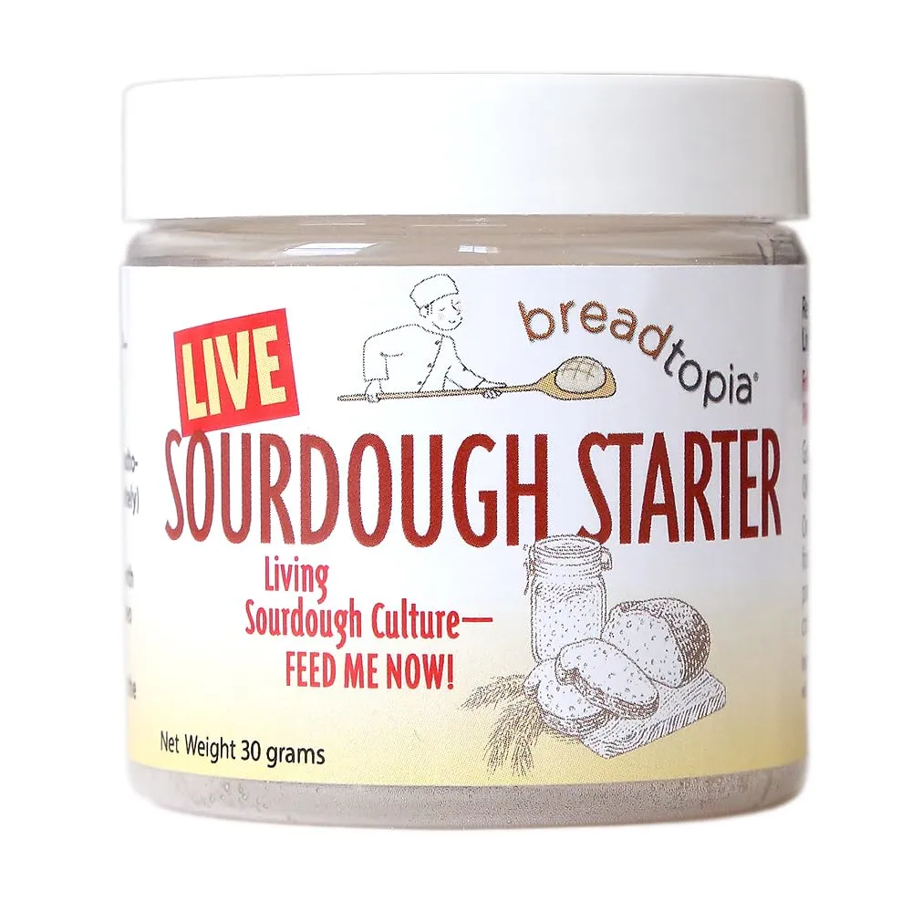 Breadtopia Live Sourdough Starter | Organic Non-GMO Ingredients | Active & Ready to Go | It's Alive - Must be Fed Immediately on Delivery