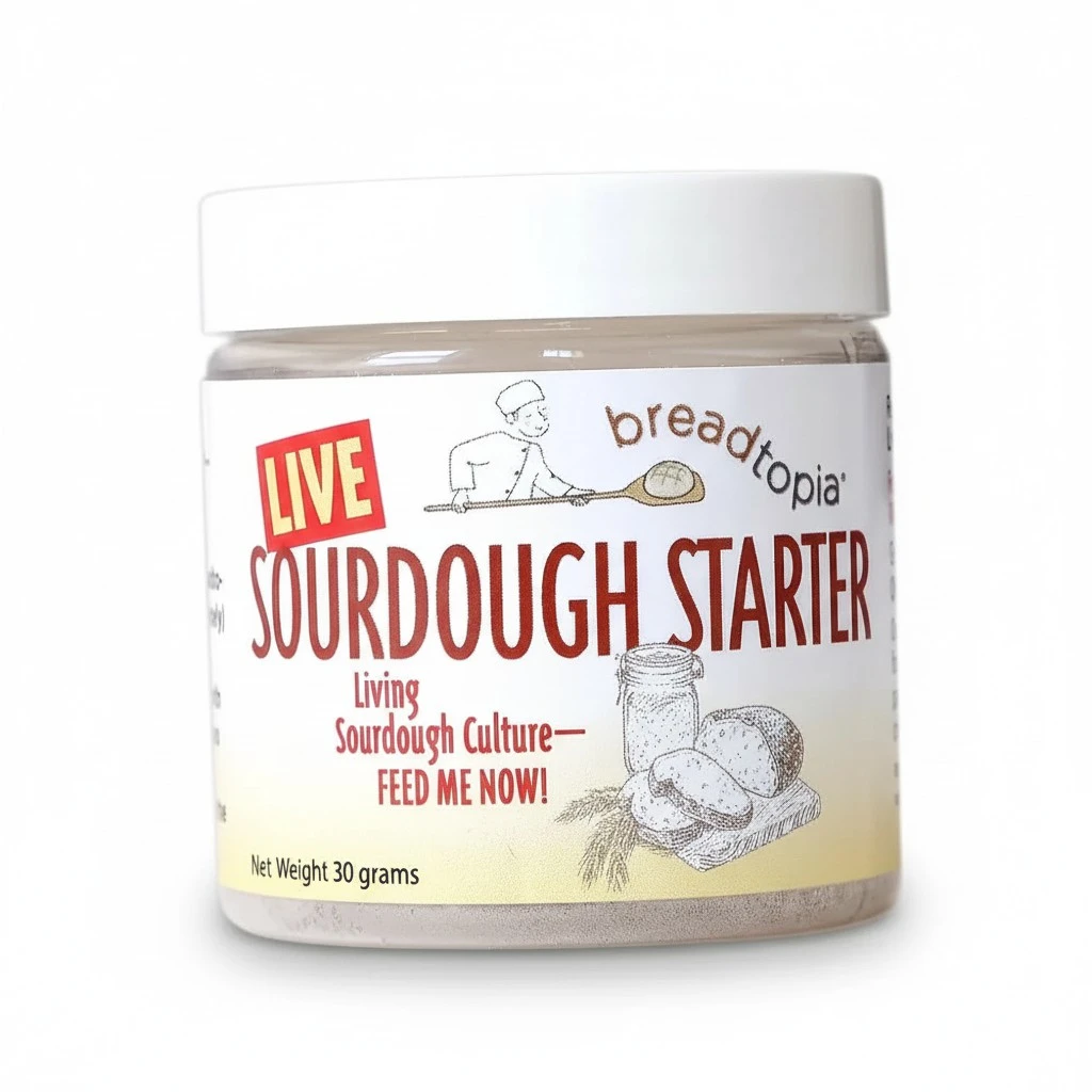 Breadtopia Live Sourdough Starter | Organic Non-GMO Ingredients | Active & Ready to Go | It's Alive - Must be Fed Immediately on Delivery