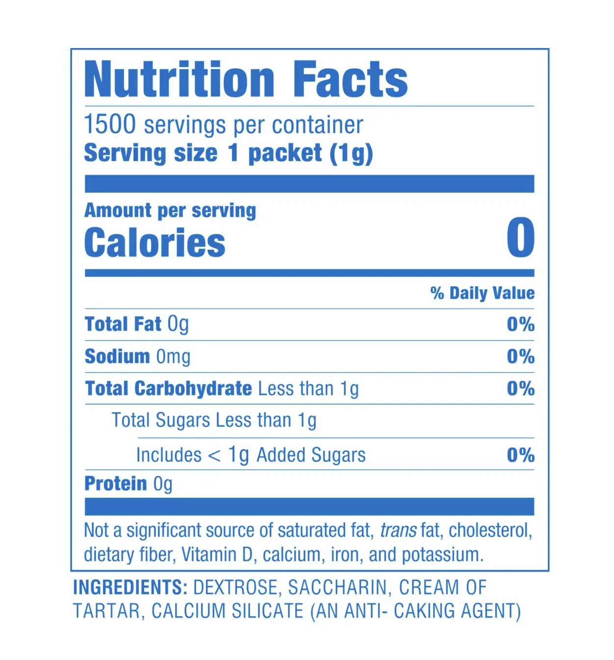 Sweet 'N Low Zero Calorie Sweetener - 1500 Packets