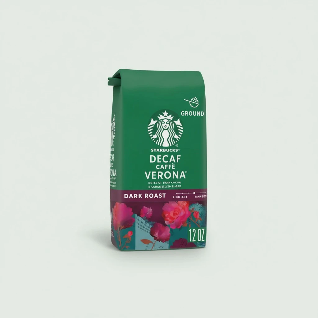 Starbucks Ground Coffee, Dark Roast Coffee, Decaf Caffè Verona, 100% Arabica, 6 bags (12 oz each)