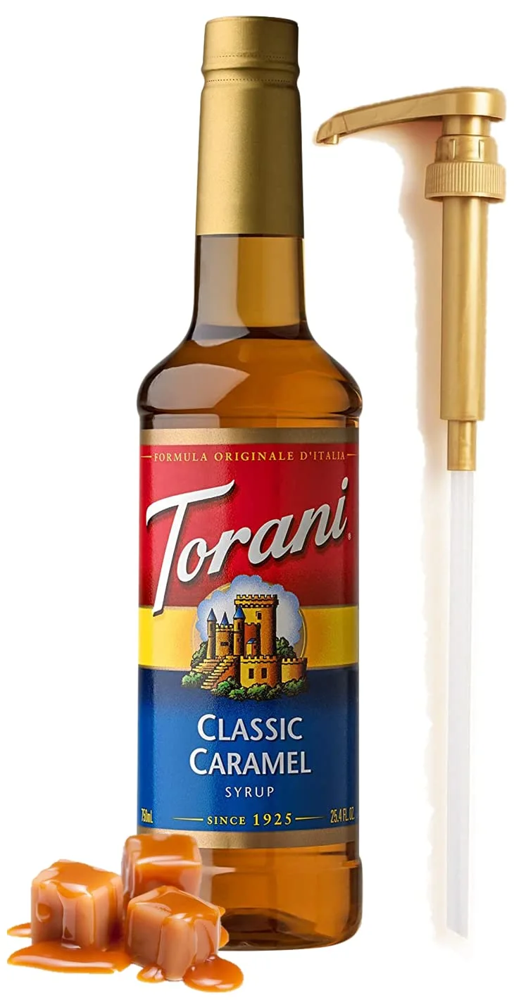 Classic Caramel Syrup for Coffee 25.4 Ounces Coffee Flavoring for Drinks with Fresh Finest Coffee Syrup Pump