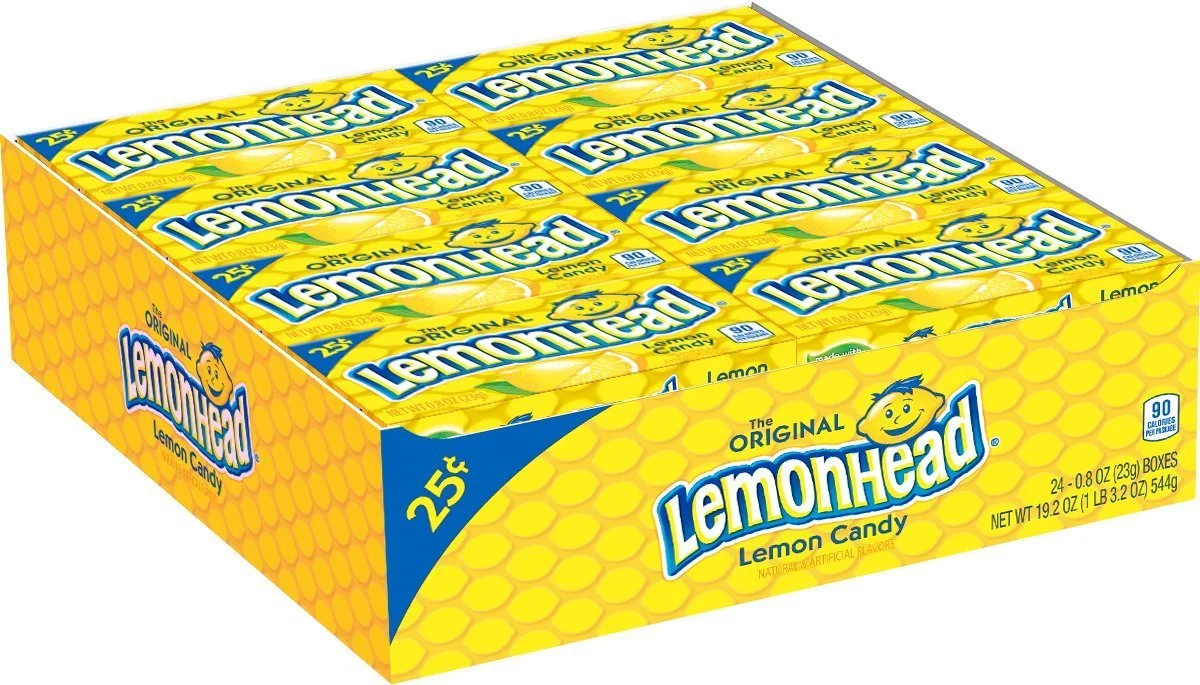 Lemonhead Hard Lemon Candy, 0.8 Ounce Boxes (Pack of 24)