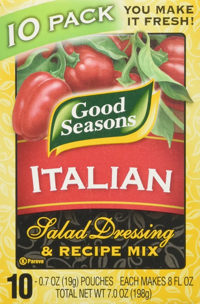 Good Seasons Italian Salad Dressing & Recipe Mix 0.7oz, 10 Pouches, Total Net 7oz