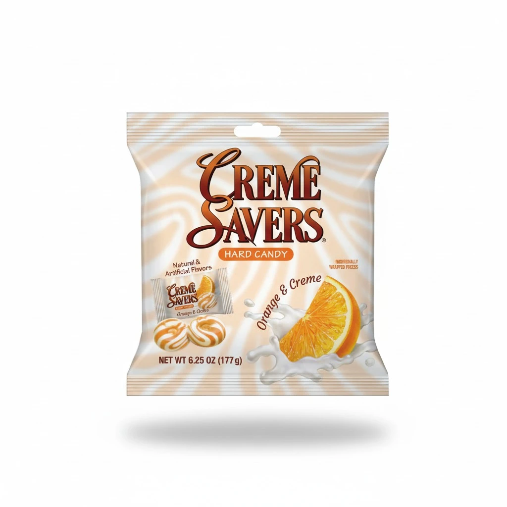 Creme Savers Orange and Creme Hard Candy | The Taste of Fresh Orange Swirled in Rich Cream | The Original Classic Creme Savers Brought To You By Iconic Candy | 6.25oz Bag