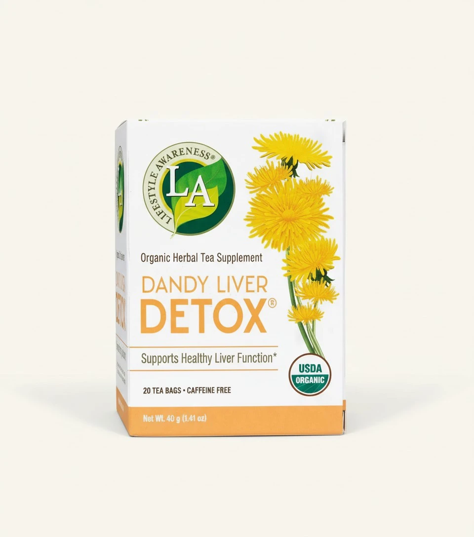 Lifestyle Awareness Teas, Caffeine Free Dandy Liver Detox Tea, 20 Count