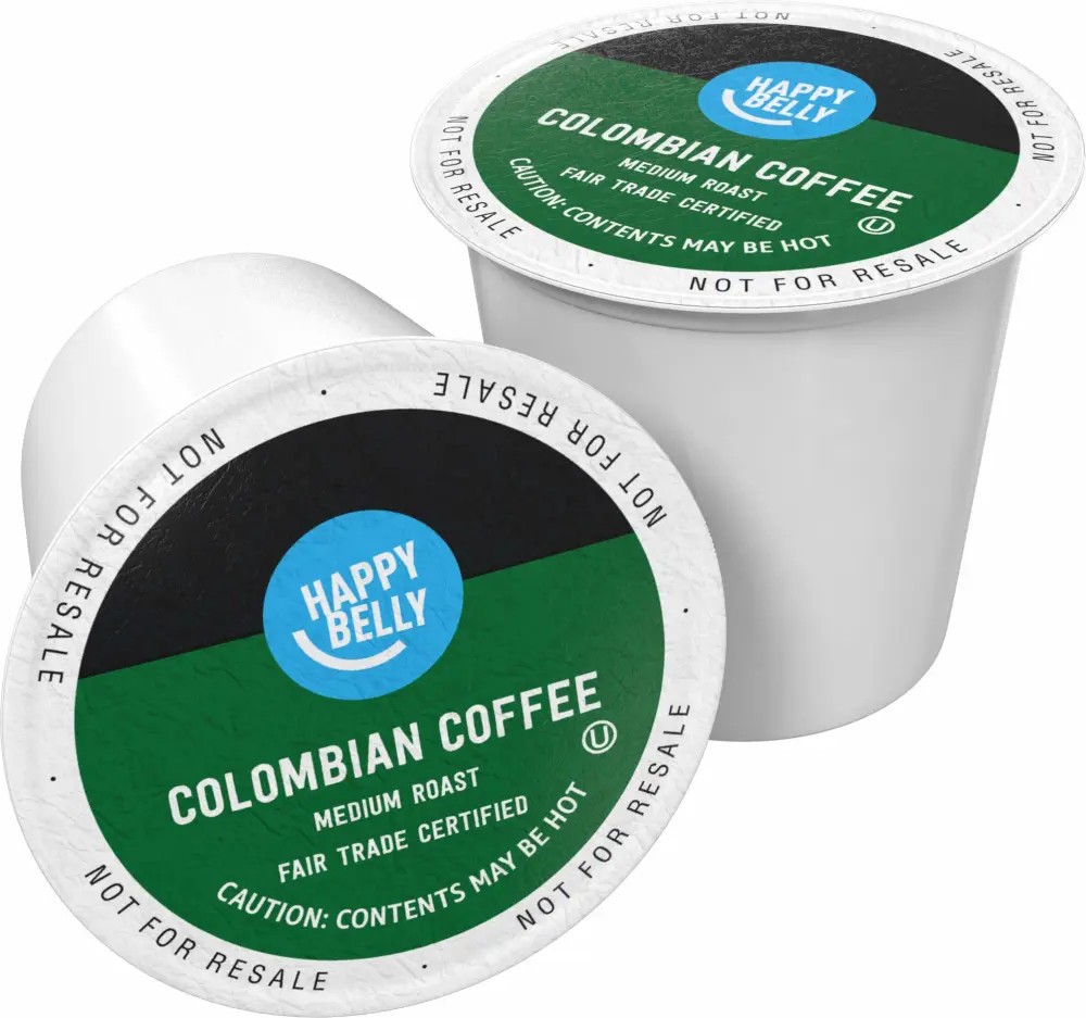 Zinc Brand - Happy Belly Medium Roast Coffee Pods, Colombian, Compatible with Keurig 2.0 K-Cup Brewers, 24 Count