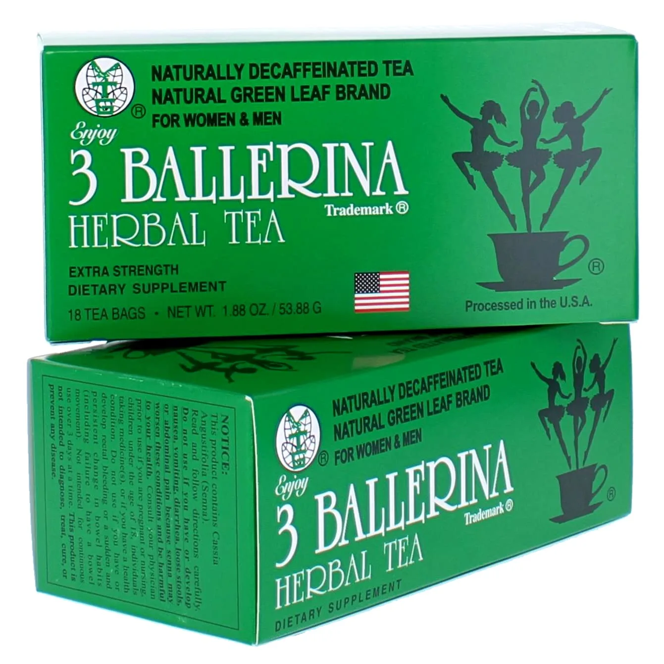 3 Ballerina Tea Drink Extra Strength, 18 Count (Pack of 2)