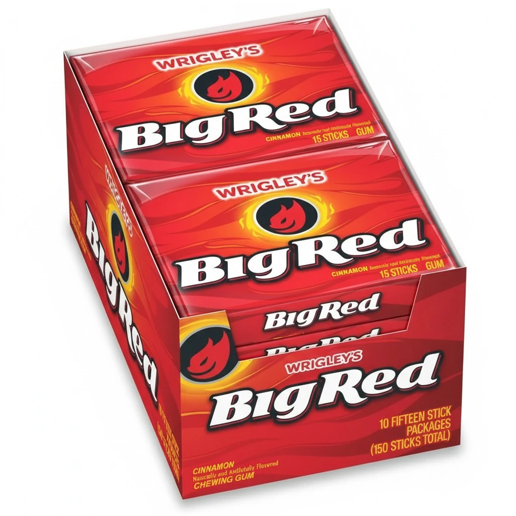BIG RED WRIGLEY'S Cinnamon Chewing Gum Bulk Pack, 15 Stick (Pack of 10)
