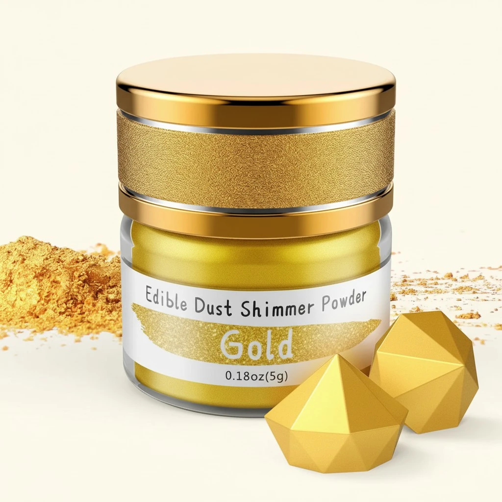 Jelife Edible Gold Luster Dust - 5 Grams Food Grade Cake Dust Shimmer Powdered, Flavorless Metallic Powder Food Coloring for Cake Decorating, Chocolates, Fondant, Drinks, Painting & More, Vegan