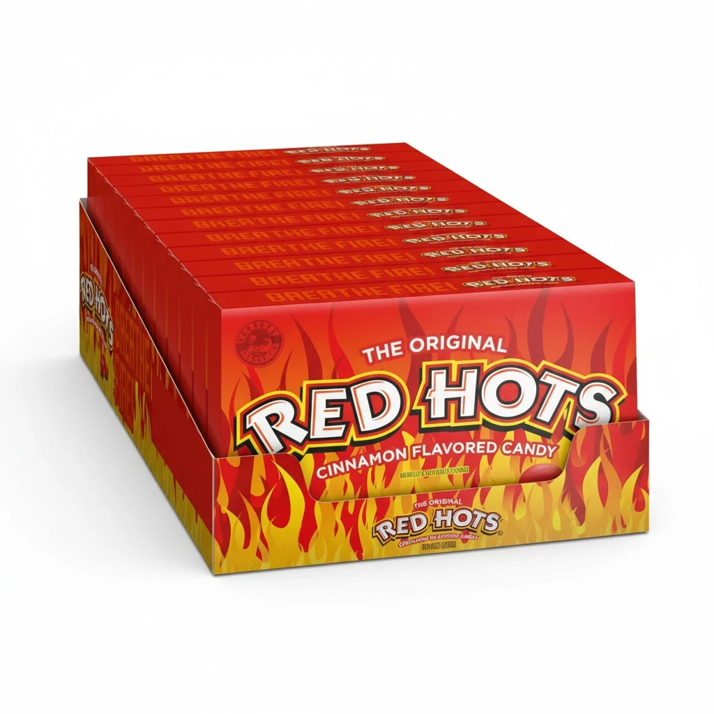 Wonka Red Hots, Cinnamon Flavored Hard Candy, 5.5 Ounce Theater Candy Boxes (Pack of 12)