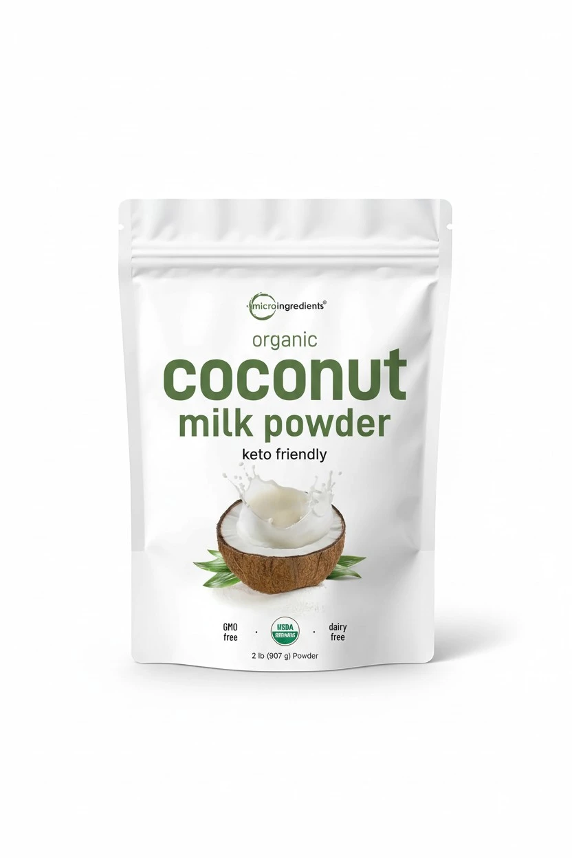 Micro Ingredients Organic Coconut Milk Powder, 2 Pound (32 Ounce), Plant-Based Creamer, Perfect for Coffee, Tea and Smoothie, Non-GMO and Keto Friendly