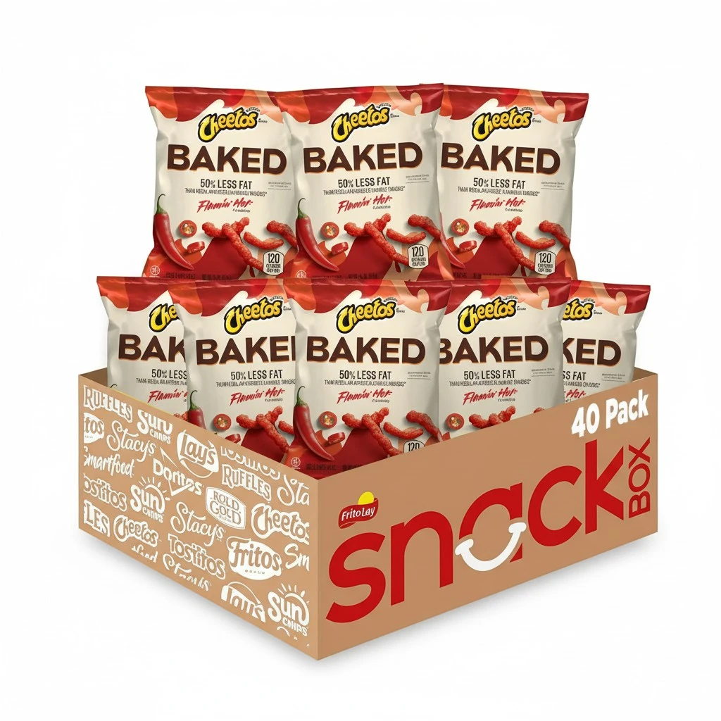 Baked, Cheetos Crunchy Flamin' Hot, 0.875 Ounce (Pack of 40)