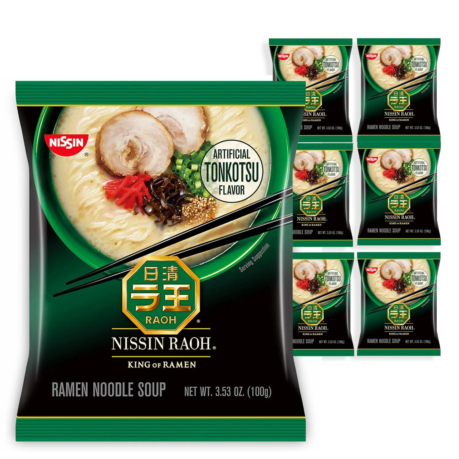 Nissin RAOH Ramen Noodle Soup, Tonkotsu, 3.53 Ounce (Pack of 6)