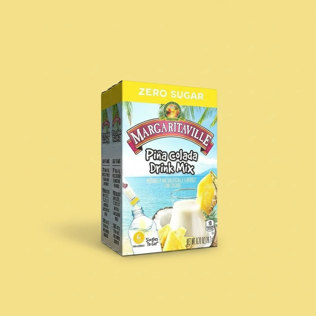 Margaritaville Singles To Go Water Drink Mix - Pina Colada Flavored, Non-Alcoholic Powder Sticks 6 CT, 0.70 Ounce (Pack of 4)