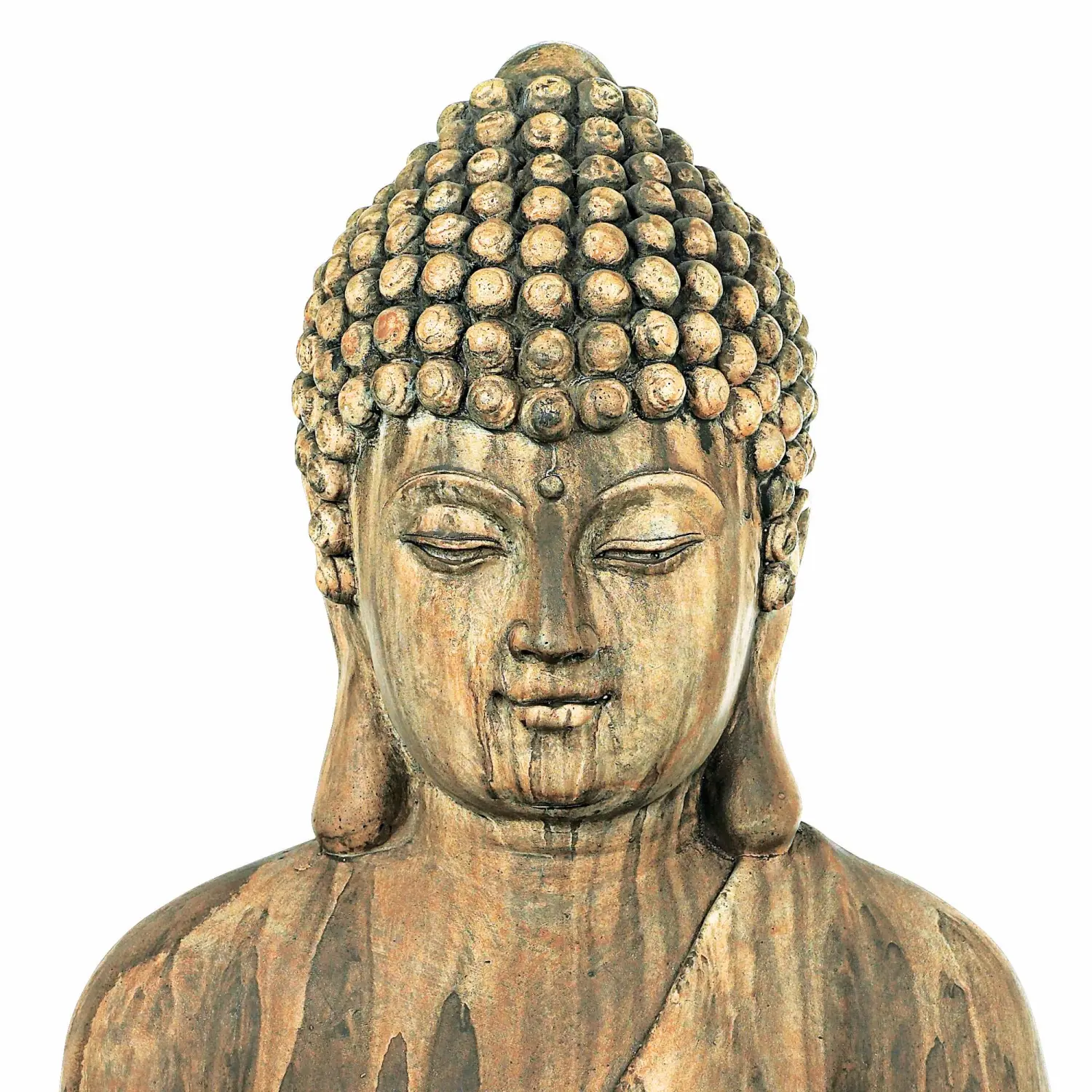 John Timberland Sitting Buddha Statue Sculpture Zen Asian Japanese Garden Decor Outdoor Front Porch Patio Yard Outside Home Balcony House Exterior Weathered Light Sandstone Finish 29 1/2" Tall