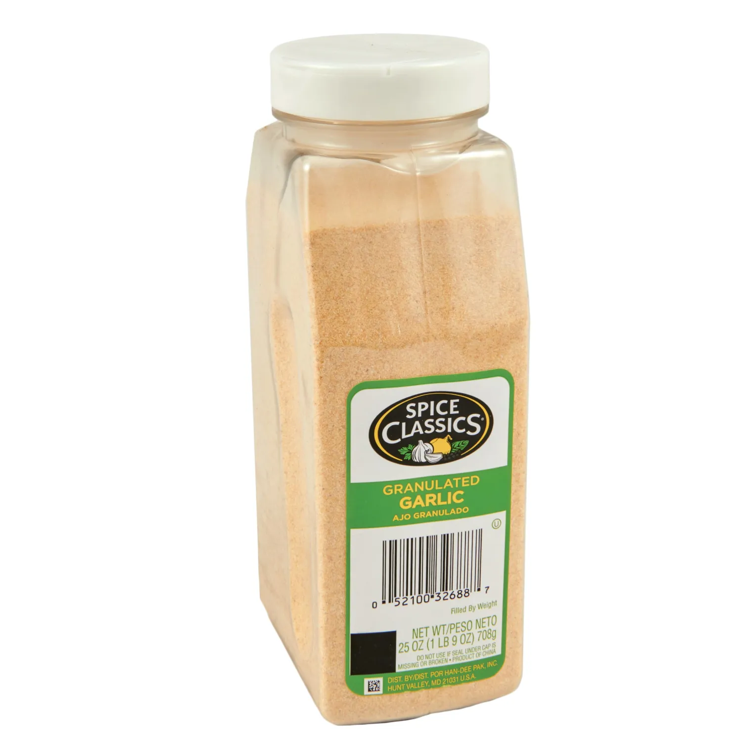 Spice Classics Granulated Garlic, 25 oz - One 25 Ounce Container of Garlic Powder Seasoning, Use on Vegetables, Meats, Rubs and Dressings for a Bold Flavor