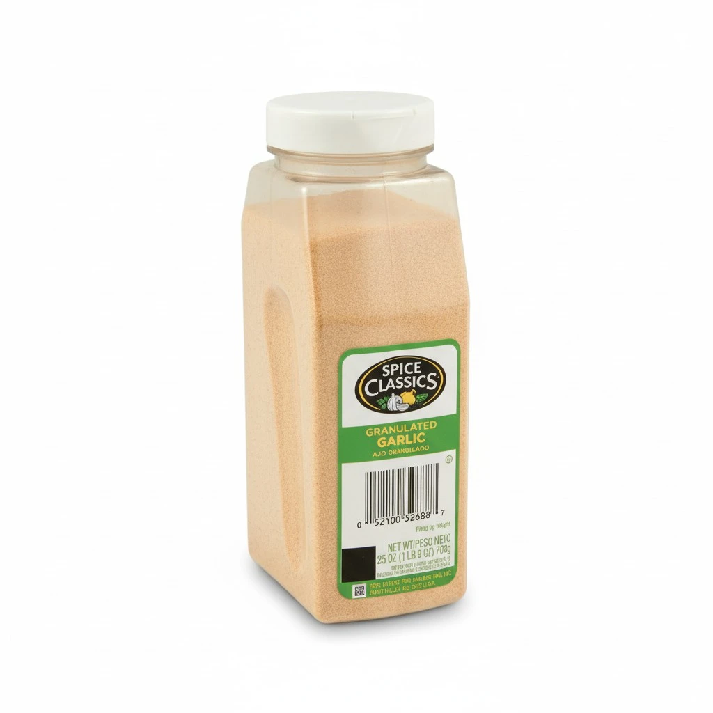 Spice Classics Granulated Garlic, 25 oz - One 25 Ounce Container of Garlic Powder Seasoning, Use on Vegetables, Meats, Rubs and Dressings for a Bold Flavor
