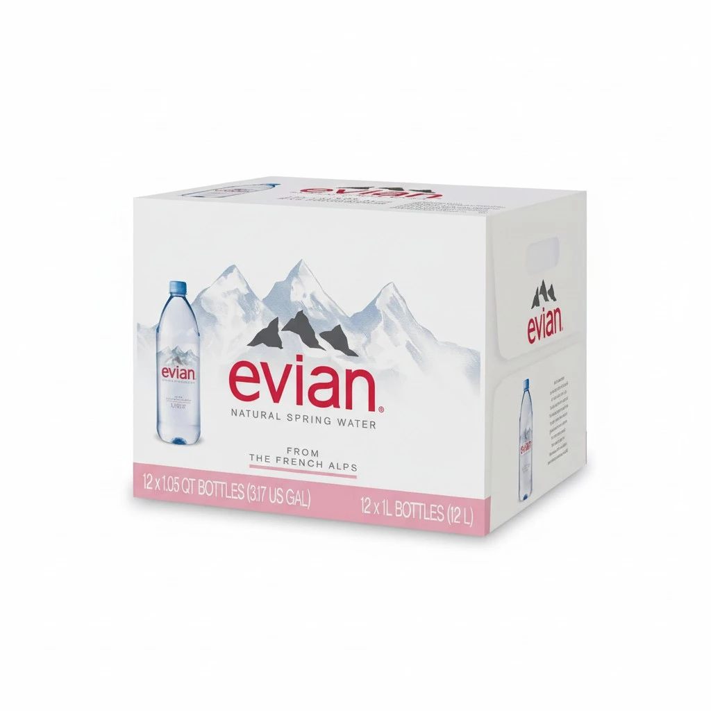 Evian Natural Spring Water 1 L, 12 pk. A1