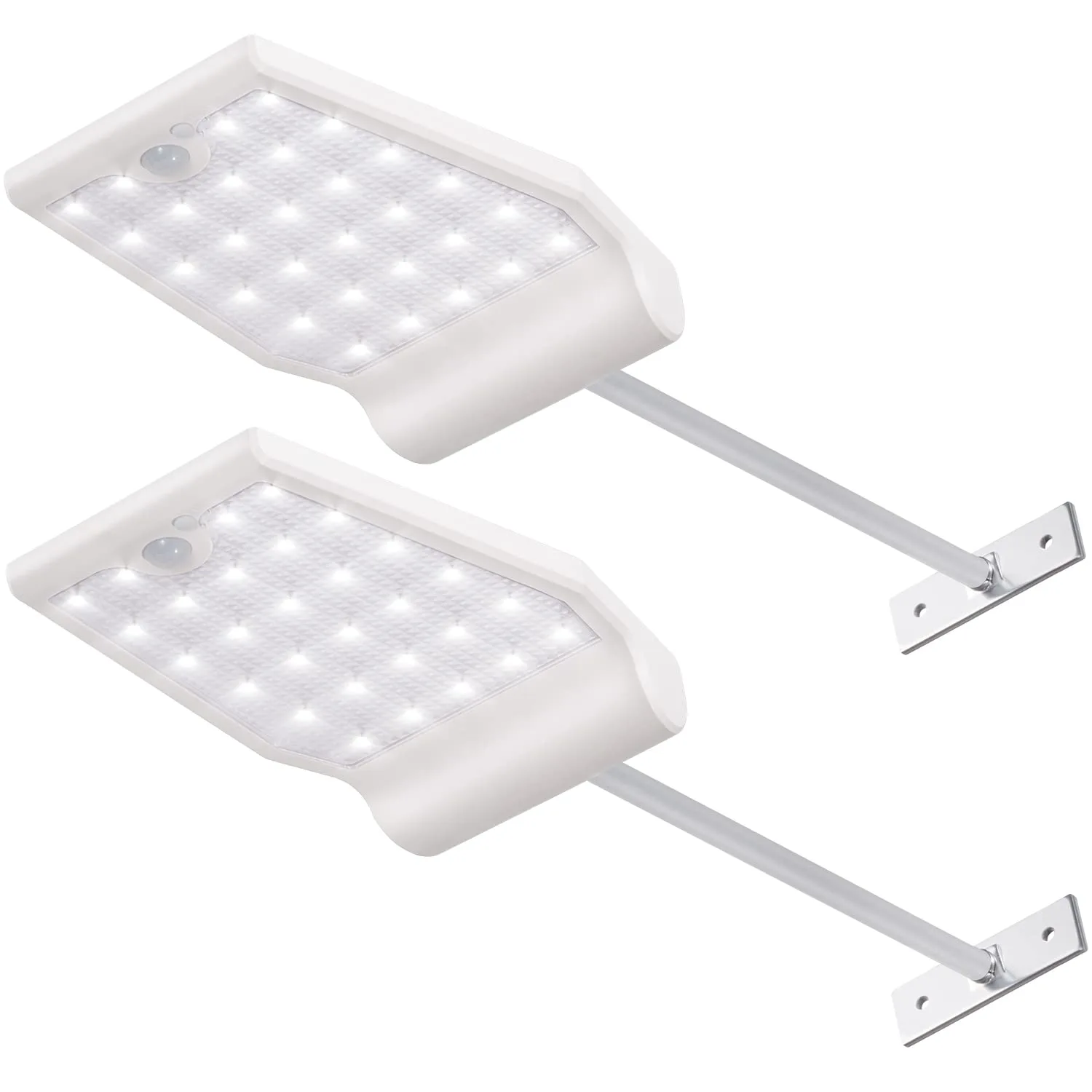 InnoGear Solar Gutter Lights Outdoor Waterproof, 29 LED Motion Sensor Lighting with 4 Modes, Mounting Pole for Security Wall Fence Yard Barn Porch Garage, Pack of 2