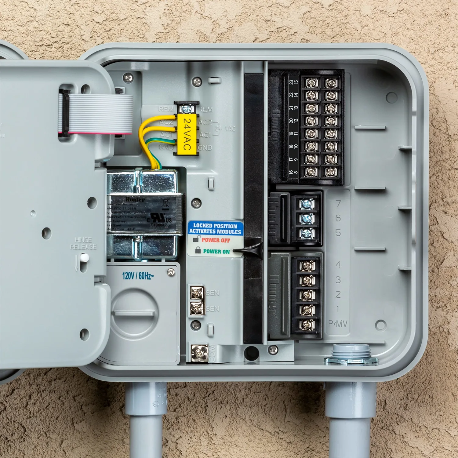 Hunter Pro-C Modular Outdoor Irrigation Controller Gray 4-Station Base Unit Controller, Outdoor Mount with 120 VAC Internal Transformer, Expandable to 16 Stations B00LBGQ4K2