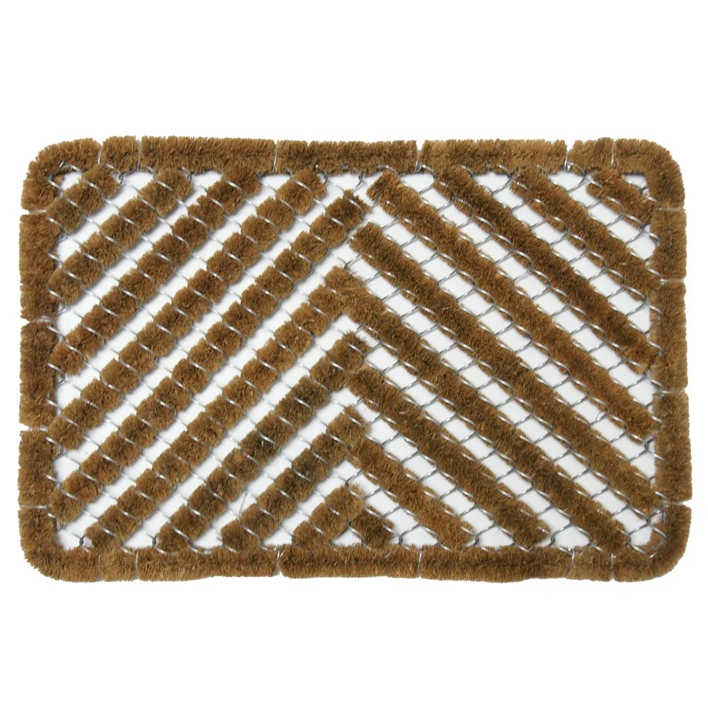 Rubber-Cal "Herringbone Outdoor Scraper Door Mat, 18 by 30-Inch